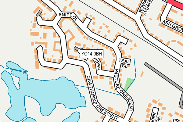 YO14 0BH map - OS OpenMap – Local (Ordnance Survey)