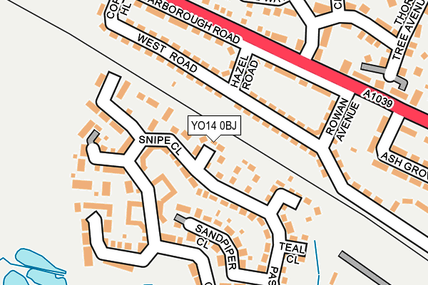 YO14 0BJ map - OS OpenMap – Local (Ordnance Survey)