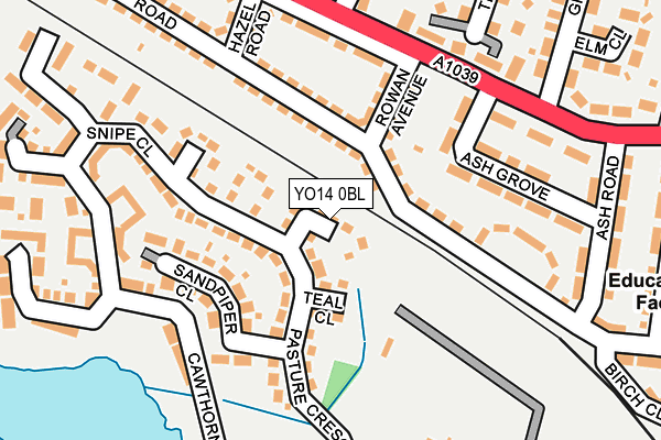 YO14 0BL map - OS OpenMap – Local (Ordnance Survey)