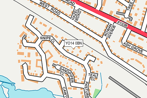YO14 0BN map - OS OpenMap – Local (Ordnance Survey)