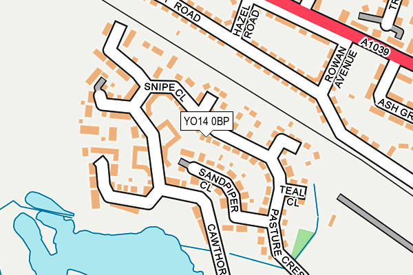 YO14 0BP map - OS OpenMap – Local (Ordnance Survey)