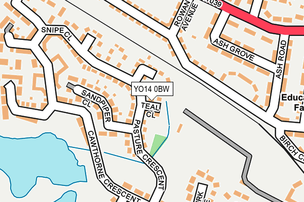 YO14 0BW map - OS OpenMap – Local (Ordnance Survey)
