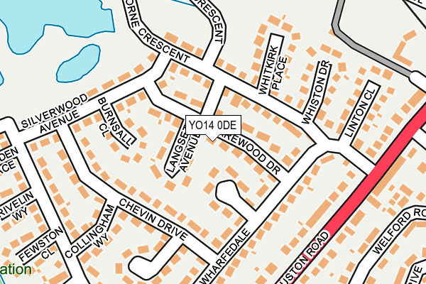 YO14 0DE map - OS OpenMap – Local (Ordnance Survey)