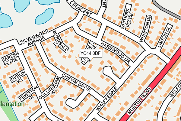 YO14 0DF map - OS OpenMap – Local (Ordnance Survey)