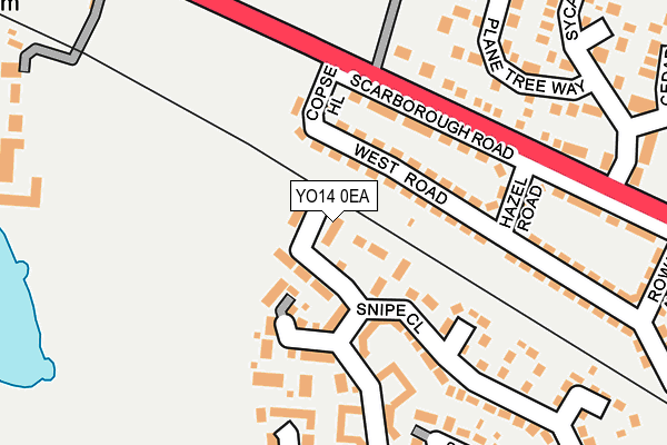 YO14 0EA map - OS OpenMap – Local (Ordnance Survey)