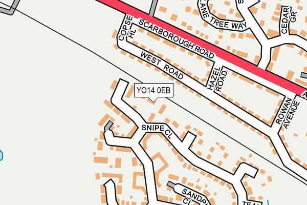 YO14 0EB map - OS OpenMap – Local (Ordnance Survey)