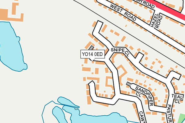 YO14 0ED map - OS OpenMap – Local (Ordnance Survey)