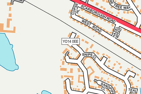 YO14 0EE map - OS OpenMap – Local (Ordnance Survey)
