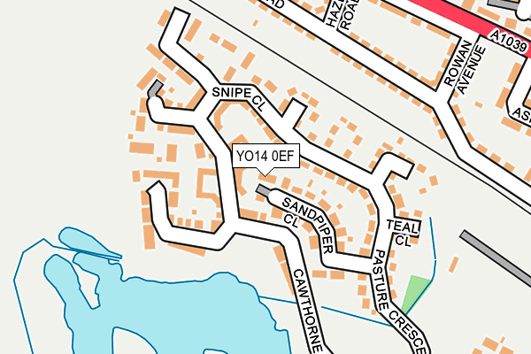 YO14 0EF map - OS OpenMap – Local (Ordnance Survey)