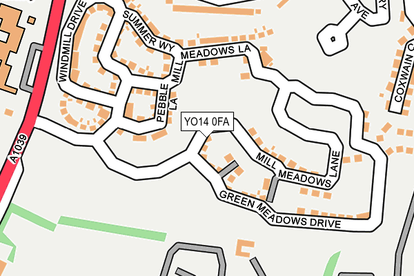 YO14 0FA map - OS OpenMap – Local (Ordnance Survey)