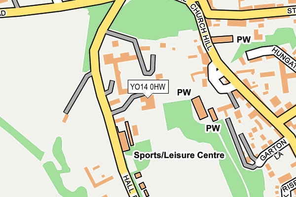 YO14 0HW map - OS OpenMap – Local (Ordnance Survey)