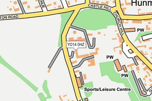 YO14 0HZ map - OS OpenMap – Local (Ordnance Survey)