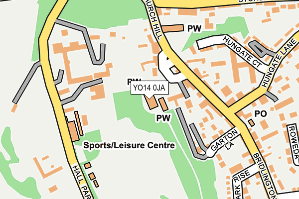 YO14 0JA map - OS OpenMap – Local (Ordnance Survey)