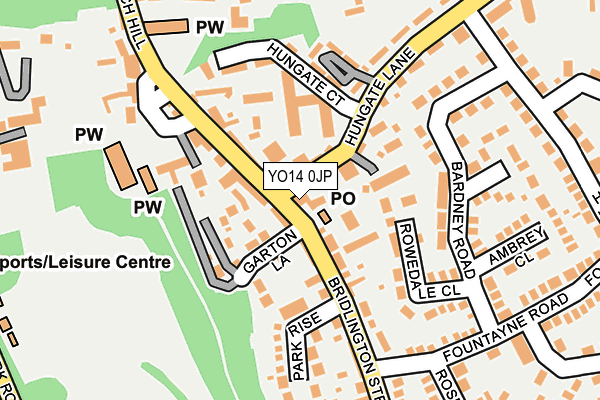 YO14 0JP map - OS OpenMap – Local (Ordnance Survey)