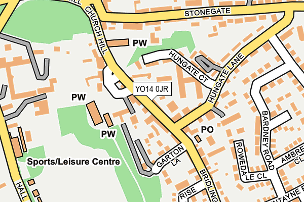 YO14 0JR map - OS OpenMap – Local (Ordnance Survey)