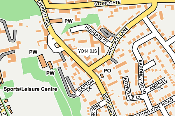 YO14 0JS map - OS OpenMap – Local (Ordnance Survey)