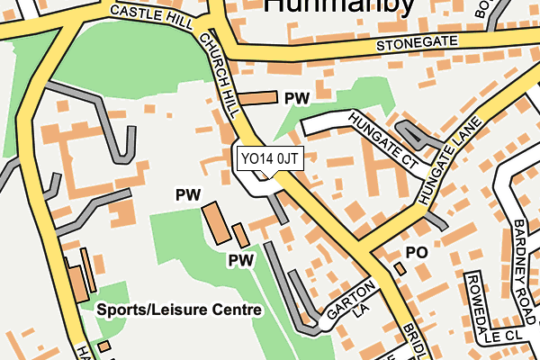 YO14 0JT map - OS OpenMap – Local (Ordnance Survey)