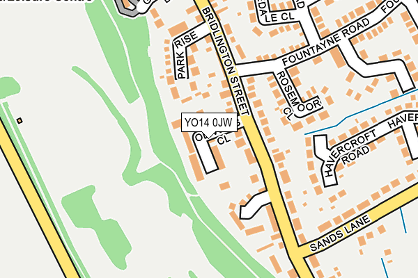 YO14 0JW map - OS OpenMap – Local (Ordnance Survey)