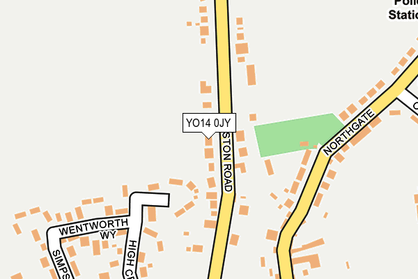 YO14 0JY map - OS OpenMap – Local (Ordnance Survey)