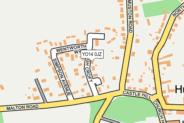 YO14 0JZ map - OS OpenMap – Local (Ordnance Survey)