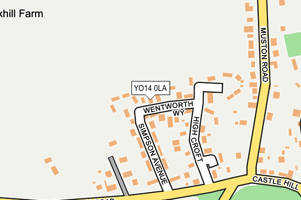 YO14 0LA map - OS OpenMap – Local (Ordnance Survey)