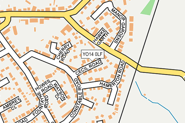 YO14 0LF map - OS OpenMap – Local (Ordnance Survey)