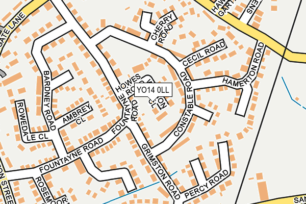 YO14 0LL map - OS OpenMap – Local (Ordnance Survey)