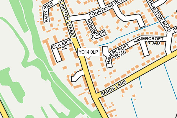 YO14 0LP map - OS OpenMap – Local (Ordnance Survey)