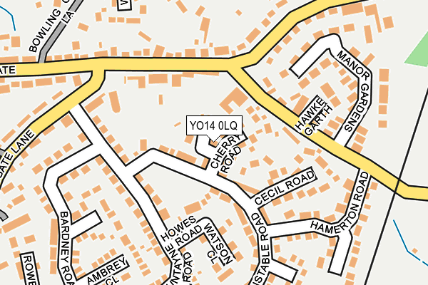 YO14 0LQ map - OS OpenMap – Local (Ordnance Survey)