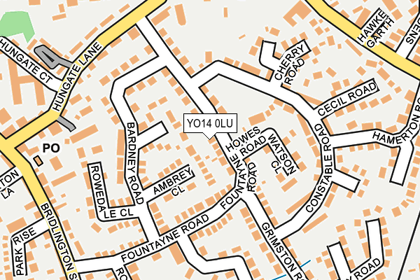 YO14 0LU map - OS OpenMap – Local (Ordnance Survey)