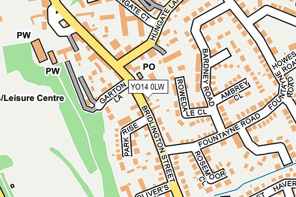 YO14 0LW map - OS OpenMap – Local (Ordnance Survey)