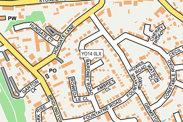 YO14 0LX map - OS OpenMap – Local (Ordnance Survey)