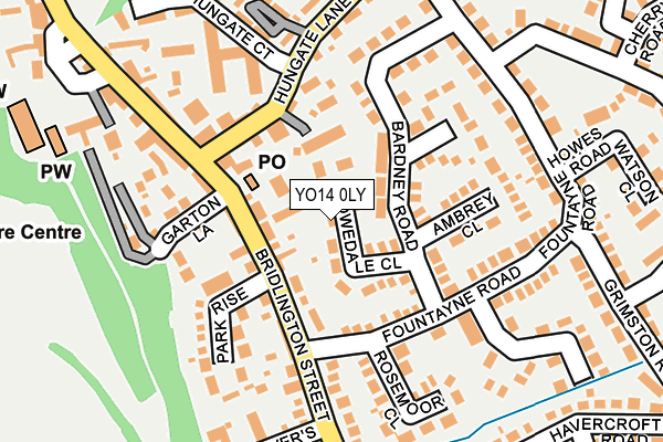 YO14 0LY map - OS OpenMap – Local (Ordnance Survey)
