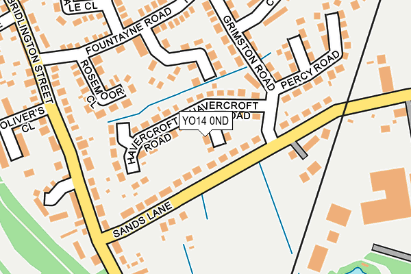 YO14 0ND map - OS OpenMap – Local (Ordnance Survey)