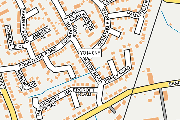 YO14 0NF map - OS OpenMap – Local (Ordnance Survey)