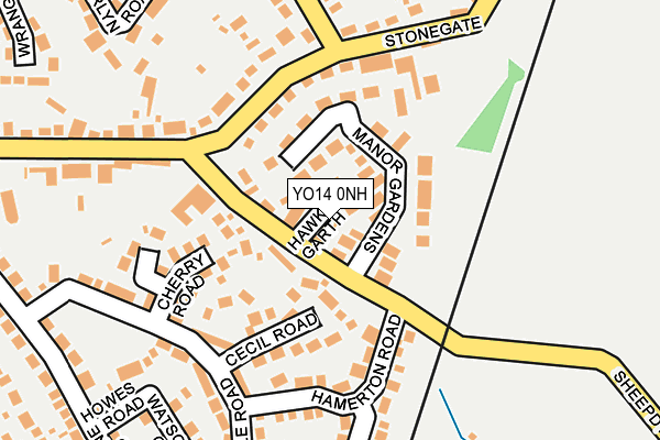 YO14 0NH map - OS OpenMap – Local (Ordnance Survey)