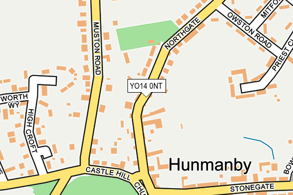 YO14 0NT map - OS OpenMap – Local (Ordnance Survey)