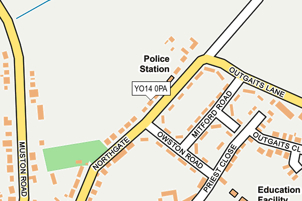 YO14 0PA map - OS OpenMap – Local (Ordnance Survey)