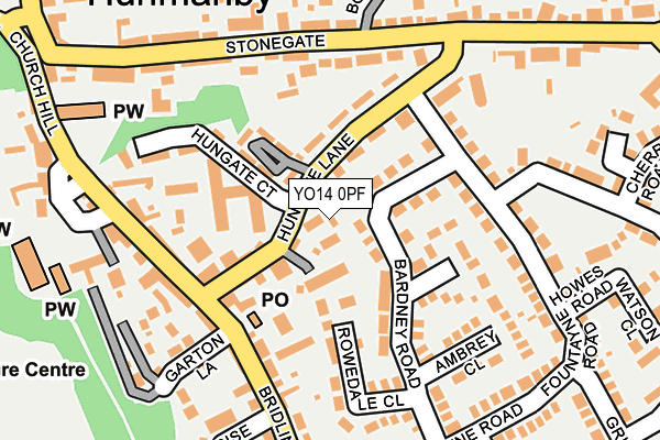 YO14 0PF map - OS OpenMap – Local (Ordnance Survey)