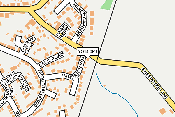 YO14 0PJ map - OS OpenMap – Local (Ordnance Survey)