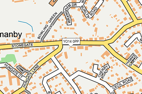 YO14 0PP map - OS OpenMap – Local (Ordnance Survey)