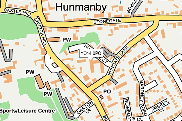 YO14 0PQ map - OS OpenMap – Local (Ordnance Survey)
