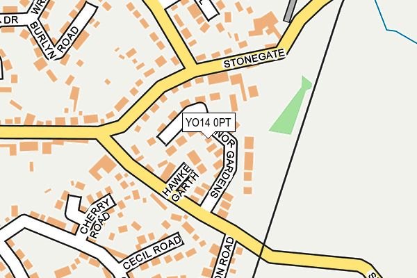 YO14 0PT map - OS OpenMap – Local (Ordnance Survey)