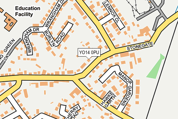 YO14 0PU map - OS OpenMap – Local (Ordnance Survey)