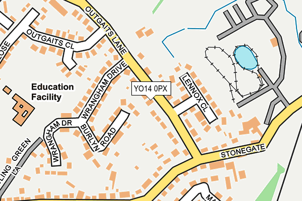 YO14 0PX map - OS OpenMap – Local (Ordnance Survey)