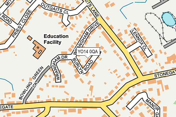 YO14 0QA map - OS OpenMap – Local (Ordnance Survey)