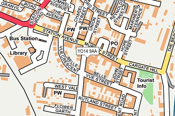 YO14 9AA map - OS OpenMap – Local (Ordnance Survey)