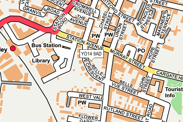 YO14 9AD map - OS OpenMap – Local (Ordnance Survey)