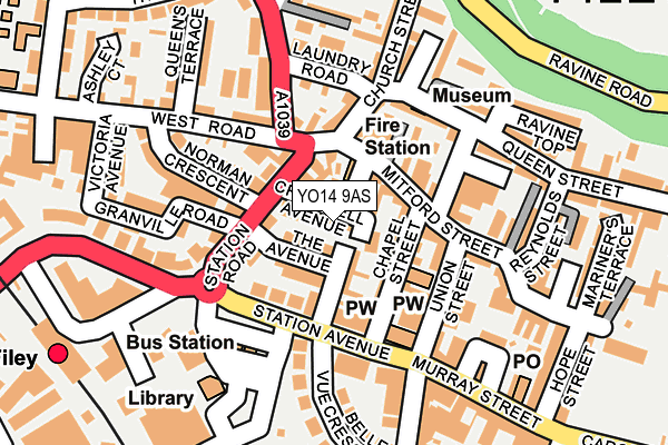 YO14 9AS map - OS OpenMap – Local (Ordnance Survey)