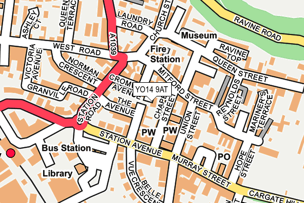 YO14 9AT map - OS OpenMap – Local (Ordnance Survey)